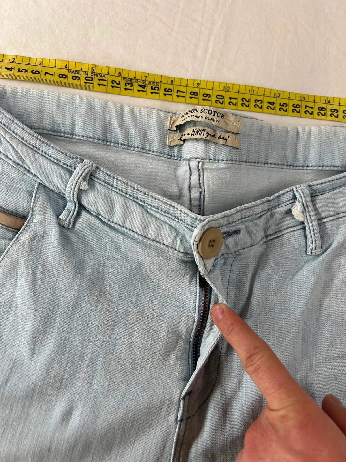 Jeans skinny azuis claros turquesa maison scotch amsterdams blauw w30 l32 – photo 8